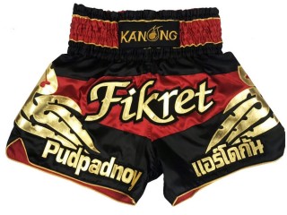 Kanong Custom Red Muay Thai Shorts : KNSCUST-1199